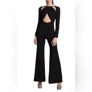Michael Costello Collection Limited Edition Hannah Cutout Black Jumpsuit NWT 14